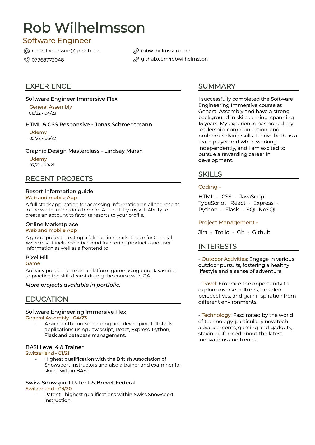 rob wilhelmsson cv